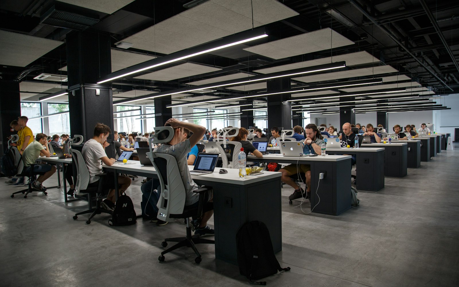 A large open-plan office floor